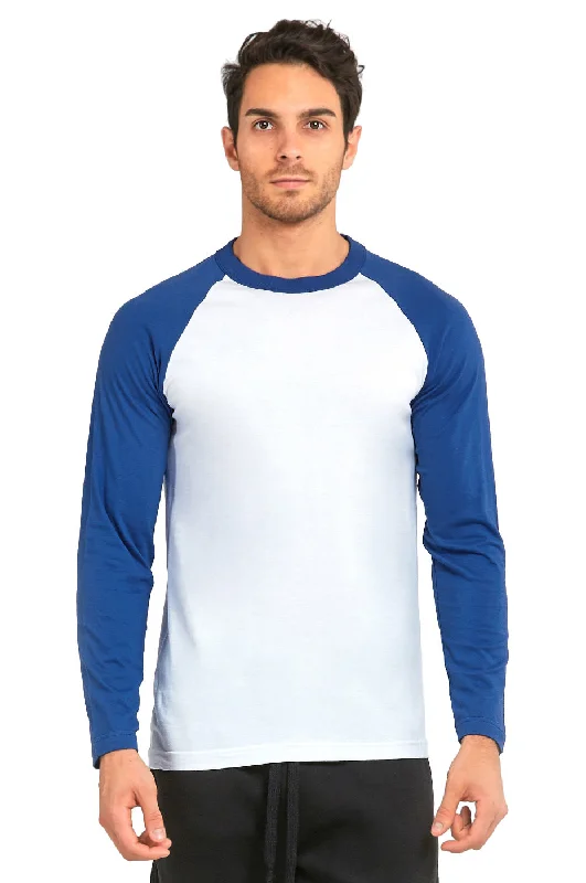 Timeless Outfits TOP PRO MEN'S LONG SLEEVE BASEBALL TEE (MBT002_RBL/WHT)