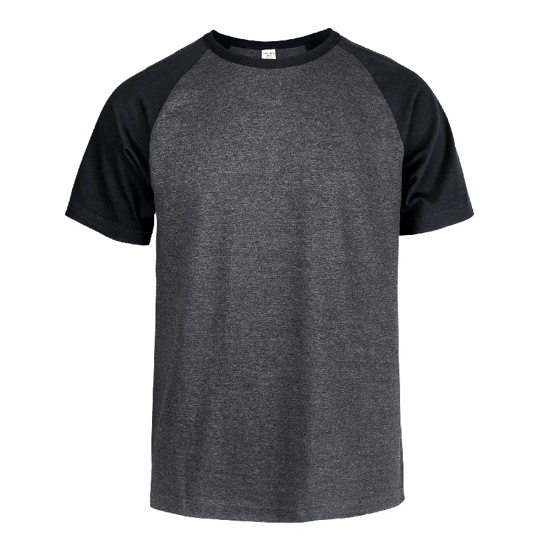 Comfortable down TOP PRO MEN'S SHORT SLEEVE BASEBALL TEE (MBT003_BLK/C.GR)