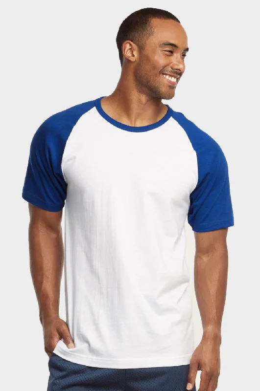 Fashionable And Versatile TOP PRO MEN'S SHORT SLEEVE BASEBALL TEE (MBT003_RB/WHT)