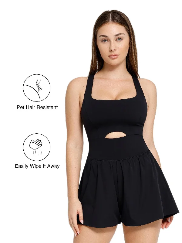 Easy-to-Wear Shapewear Pet Hair Resistant Sculpting Workout Romper