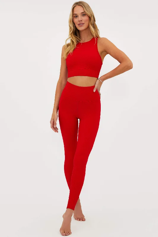 Playful Style Piper Legging Merry Red Waffle
