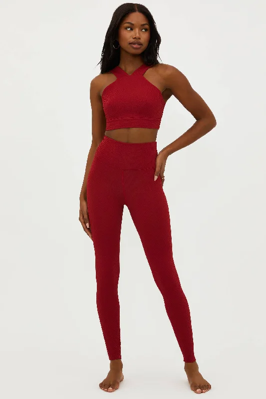Minimal Comfort Piper Legging Rio Red Waffle