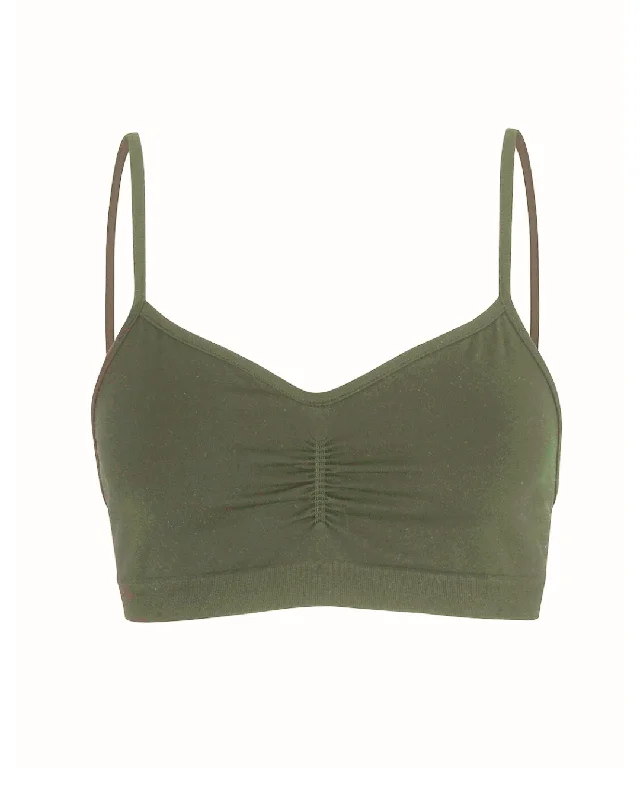 Lace Design POISE Bra Top | Olive