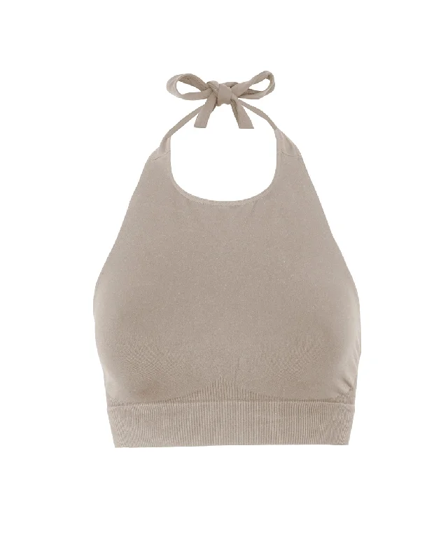 Sporty Wear REVITALISED Halterneck Top | Taupe