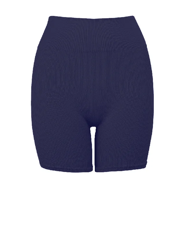 Simple Solid Color RIBBED COMPOSED Shorts | Eclipse