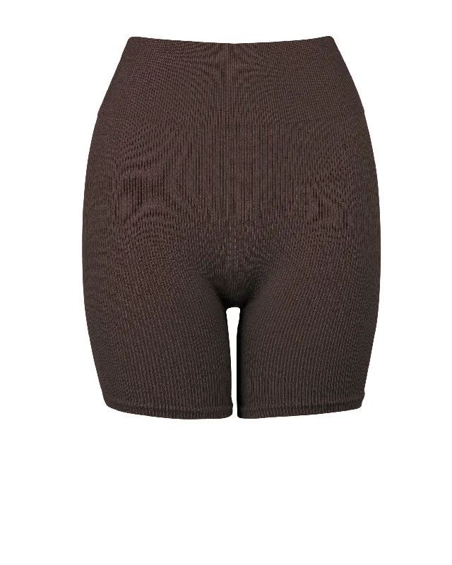 Chic Outfits RIBBED COMPOSED Shorts | Chocolate Brown