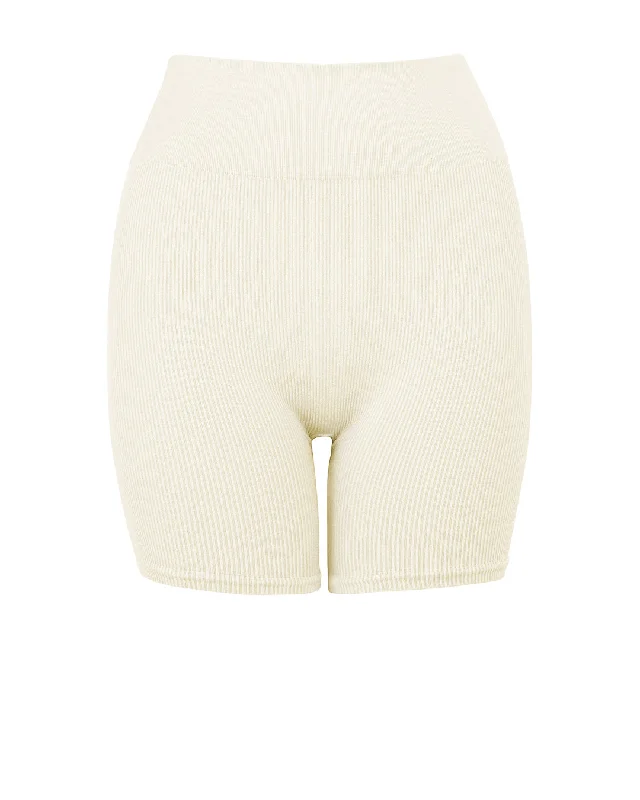 Smart Casuals RIBBED COMPOSED Shorts | Cream