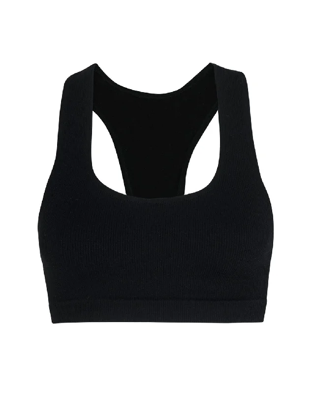High-end Wear RIBBED ELATED Bra Top | Black