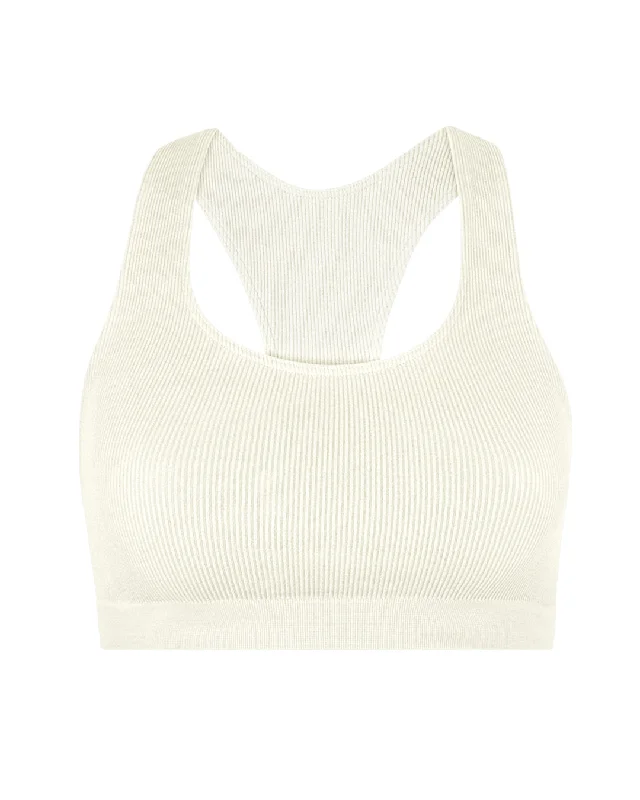 Cozy Sweaters RIBBED ELATED Bra Top | Cream