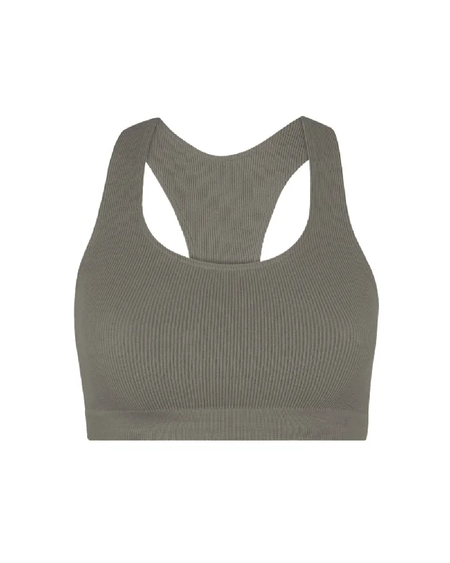 Beautiful Romance RIBBED ELATED Bra Top | Muddy Grey