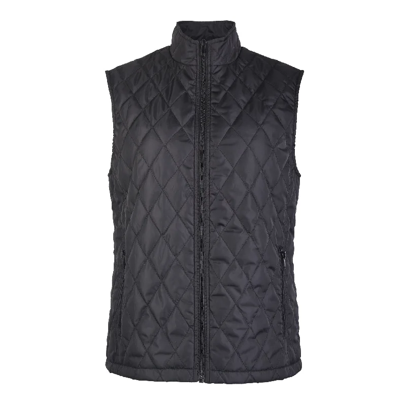 Comfortable Mind SOFRA WOMENS DIAMOND QUILTED PUFF VEST (SAV500_BLACK)