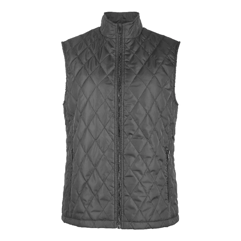 Sports Trend SOFRA WOMENS DIAMOND QUILTED PUFF VEST (SAV500_D.GREY)