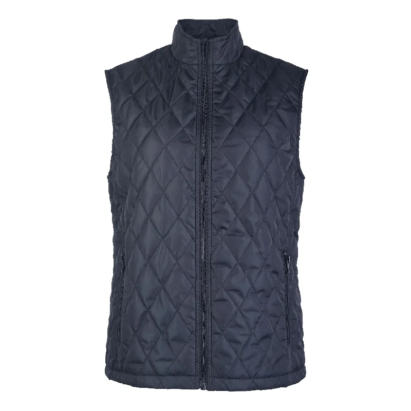 Printed Patterns SOFRA WOMENS DIAMOND QUILTED PUFF VEST (SAV500_NAVY)