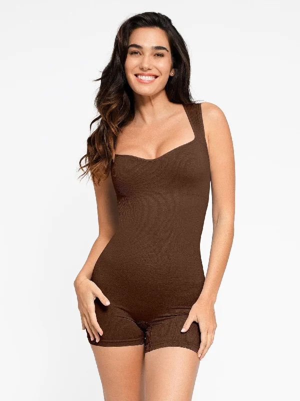 Fashion Elements The Shapewear Romper Seamless Sweetheart Neckline