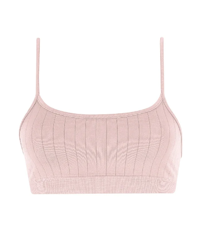 Integrated Design FLAT RIBBED SINCERE Bikini Bra Top | Blush