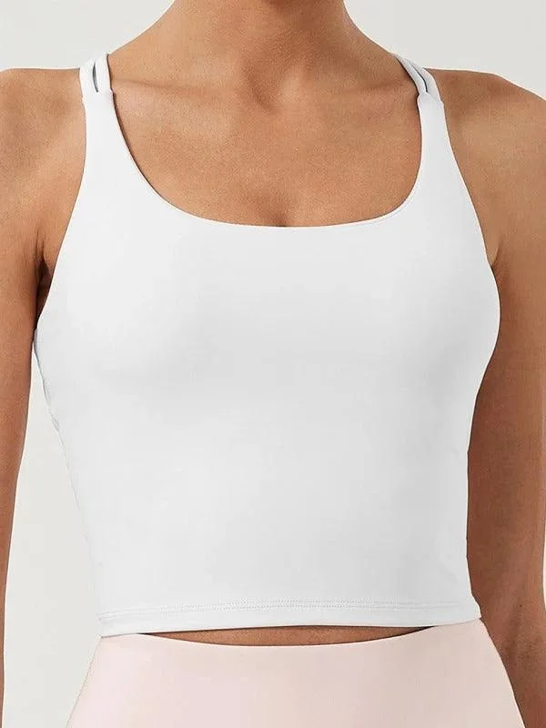 Cozy Fitting Solid Color Plain Sports Bra