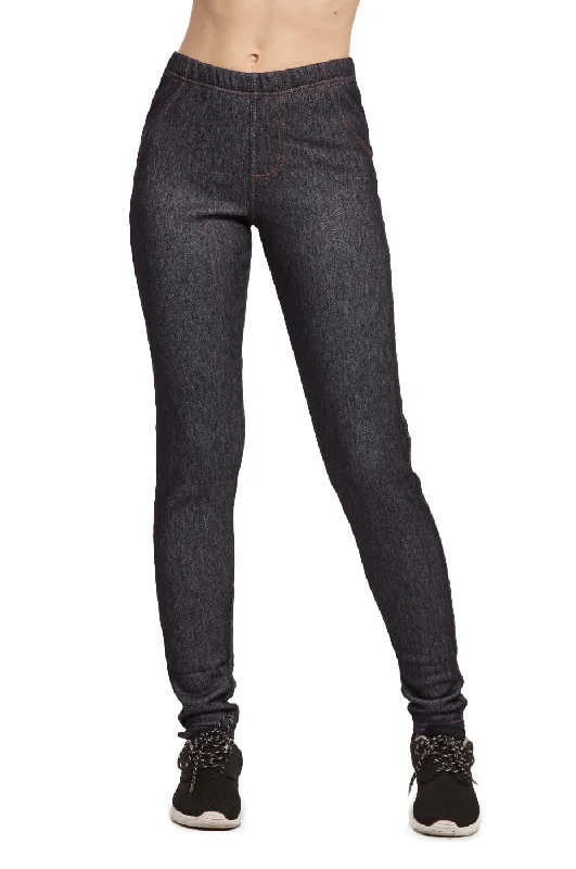 Comfortable Fashion SOFRA LADIES POLAR FLEECE JEGGINGS (WP6000_BLACK)
