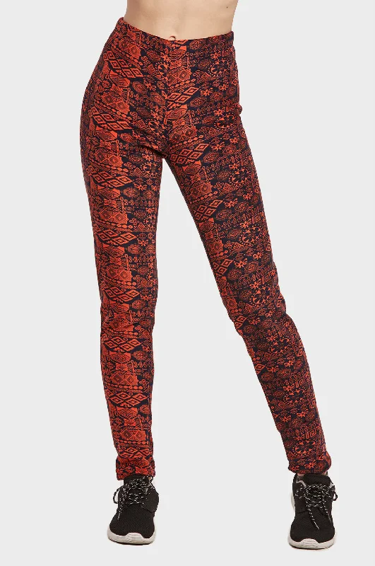 Street Fashion SOFRA LADIES POLAR FLEECE LEGGING (WP6001_NV-LT.BR)