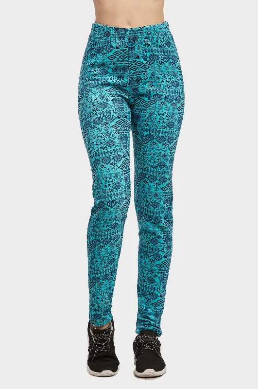 Trendy Items SOFRA LADIES POLAR FLEECE LEGGING (WP6001_TURQ-NV)