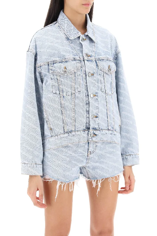 New Season Series Alexander Wang Logo Printed Denim Jacket