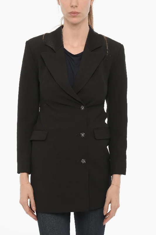 Body Design AllSaints Double Breasted ERYKAH Blazer with Flap Pockets and Jewels B