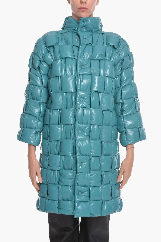 Trendy Wear Bottega Veneta Quilted Intreccio leather Coat