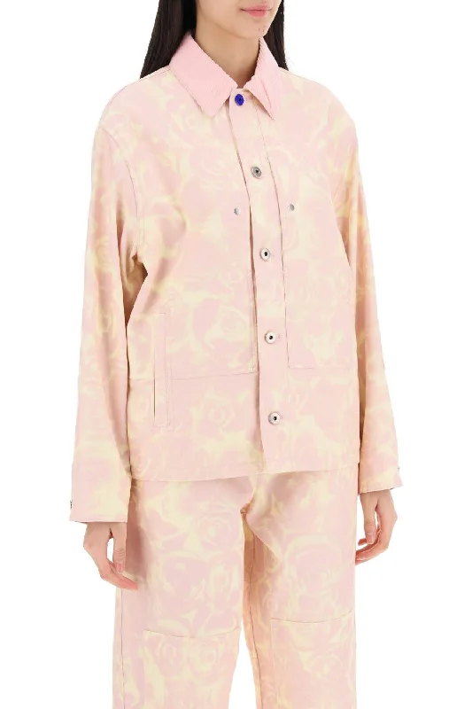 Classic Style Burberry "canvas Workwear Jacket With Rose Print