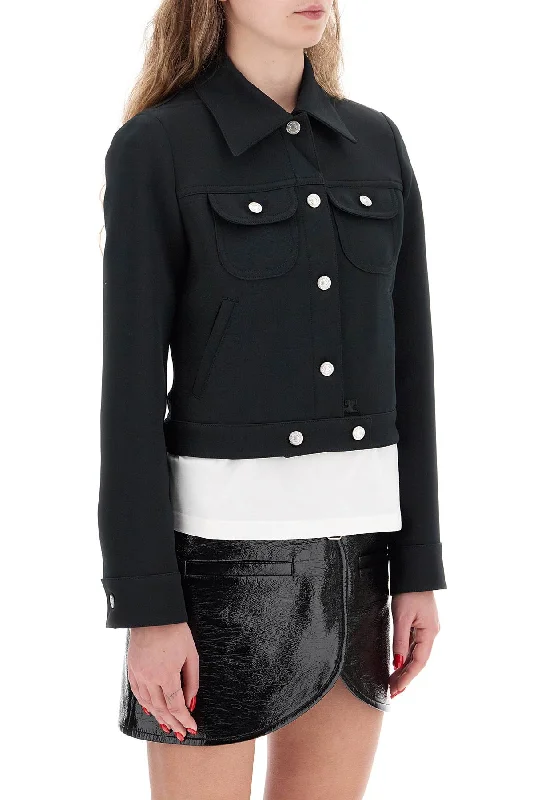 Exclusive Customization Courreges Twill Trucker Jacket In