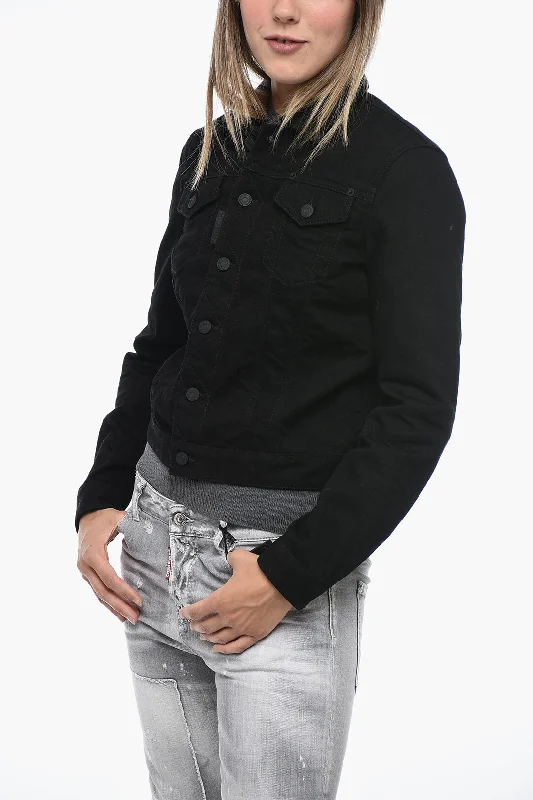 Casual Comfort Dsquared2 ICON Boyfriend Denim Jacket with Logo Print
