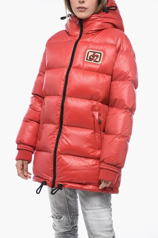 High Street Fashion Dsquared2 Logoed Down Jacket with Cuffs