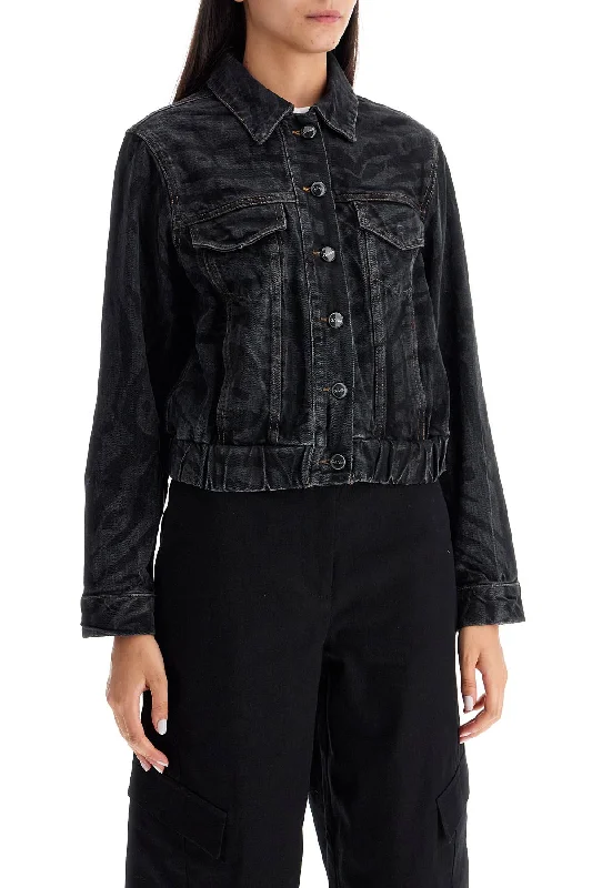 Elegant Outline Ganni Cut

short Denim Jacket With Laser-Cut