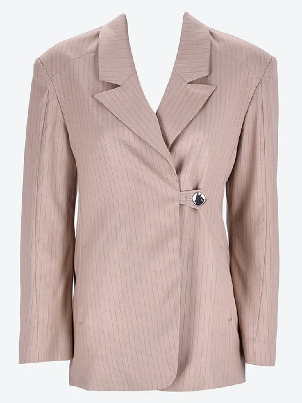 Playful Style Melange stripe suiting blazer