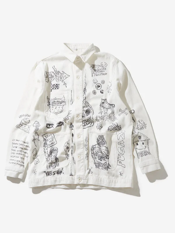 French Retro Goodhood x Rebel Yuth Hand Customised Store Worker Jacket - Large No 2