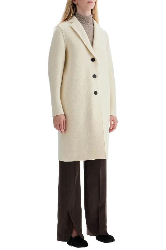 Soft Relaxation Wear Harris Wharf London Single-Breasted Wool Coat In Boiled