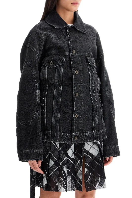 Fashionable And Fashionable Jean Paul Gaultier Denim Jacket With Laces