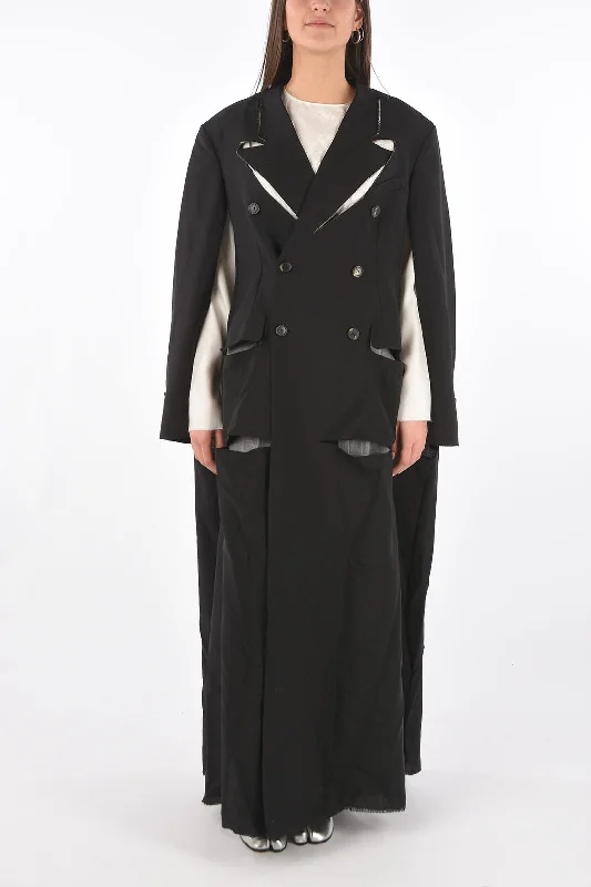Layered Style Maison Margiela MM0 cut out details double breasted coat