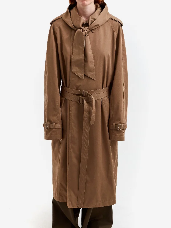 Elegant And Charming NACHE Hoodie Trench Coat - Vintage Beige