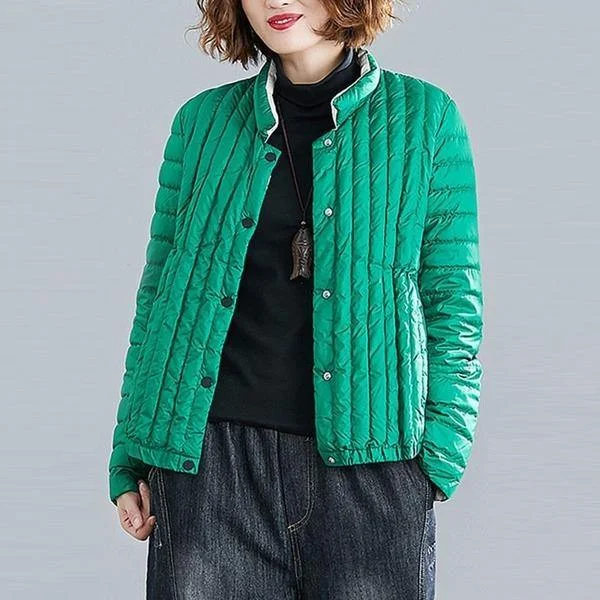 Lounge Wear New Arrival 2020 Autumn Winter Simple Style Vintage Stand Collar Loose Female Outerwear Coats