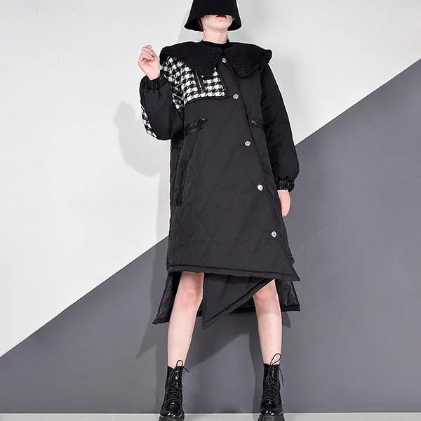 Daily Comfort New Asymmetrical Long Lantren Sleeve Single Breasted Coat