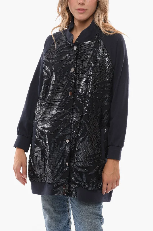 Breathable Comfort Oblò Unique Stretch Cotton Lightweight Jacket with Lurex Details and Sna