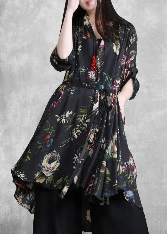 Modern Tailoring Organic Black Print Plus Size Clothes Tie Waist Coat ( Limited Stock) Modern Tailoring Organic Black Print Plus Size Clothes Tie Waist Coat ( Limited Stock)