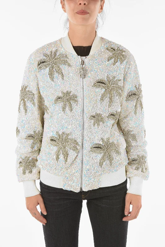 Breathable Style Philipp Plein COUTURE All-Over Sequine and Crystal ALOHA PLEIN Bomber Jack