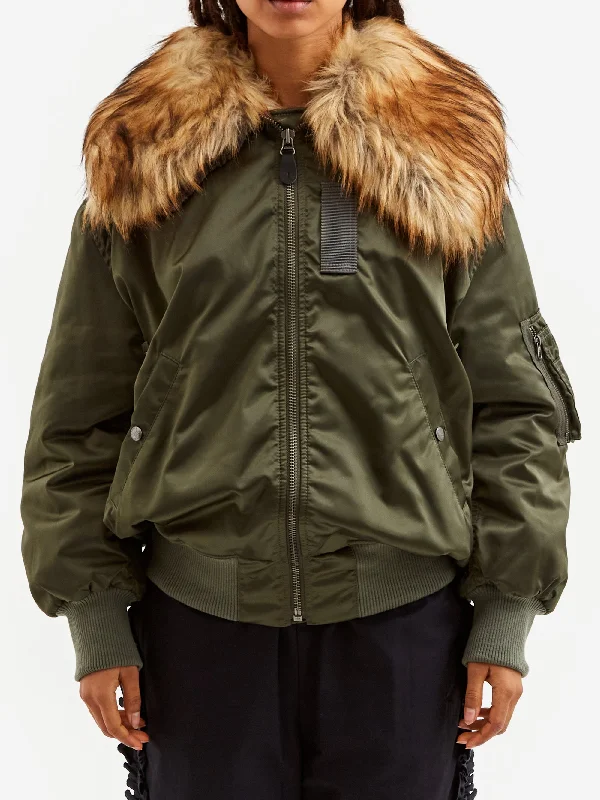 Sports Trend RhodolirioN B-15 Type Big Collar Jacket - Army Twill