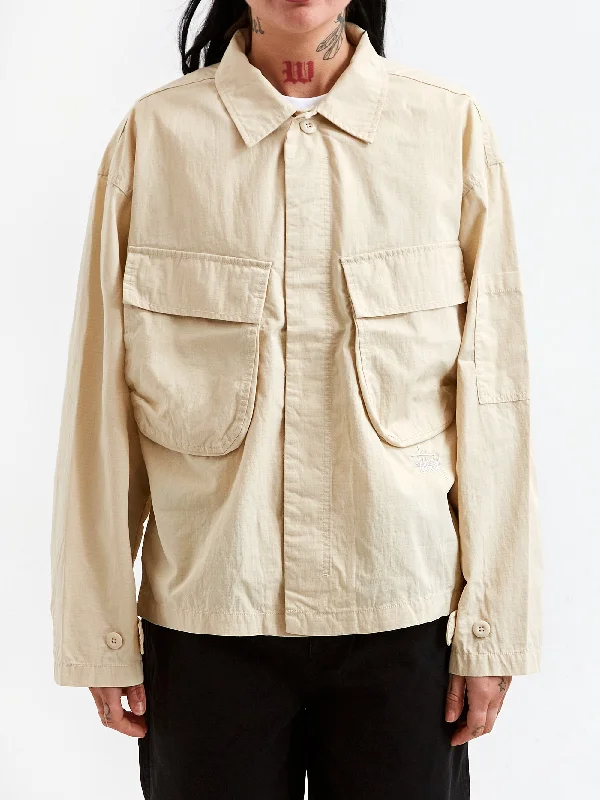 Urban Style Stüssy Military Long Sleeve Overshirt W - Bone