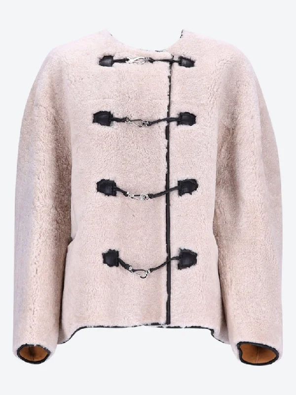 Loose Fit Teddy shearling clasp jacket