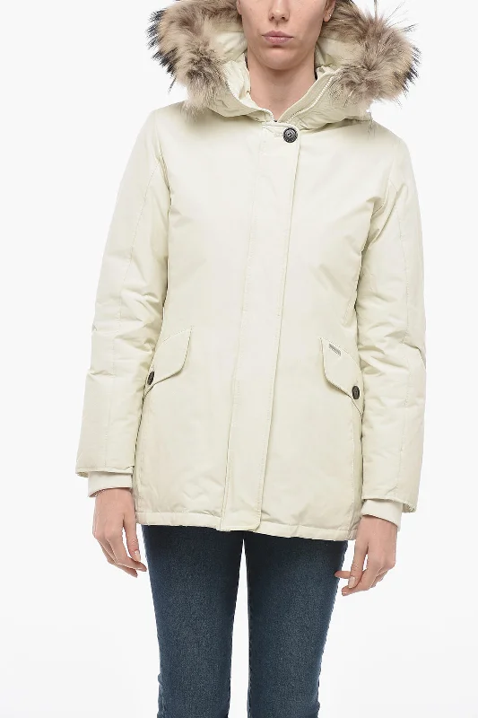 Luxury Style Woolrich Down Jacket GLEELEY with Removable Fur