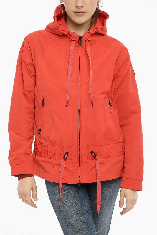 Celebrity Picks Woolrich Hooded ERIE Windbreaker Jacket with Ruched Details