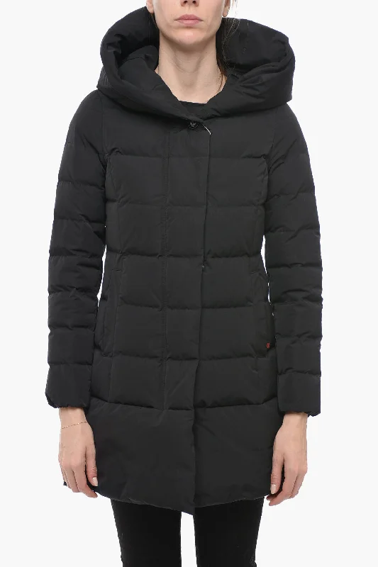 Stylish Fit Woolrich PUFFY PRESCOTT Long Down Jacket with Hood