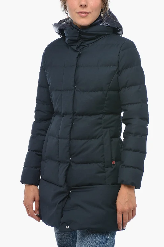 College Style Woolrich Quilted Down Jacket with Removable Chest Piece