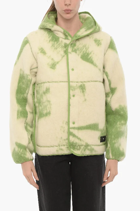 Cozy Street Style Y-3 by Yohji Yamamoto ADIDAS Tie-Dye Effect Hooded Jacket with Cut-Out Details
